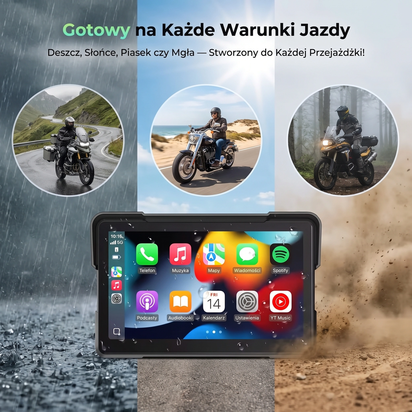 Ekran CarPlay/Android Auto na Motocykl