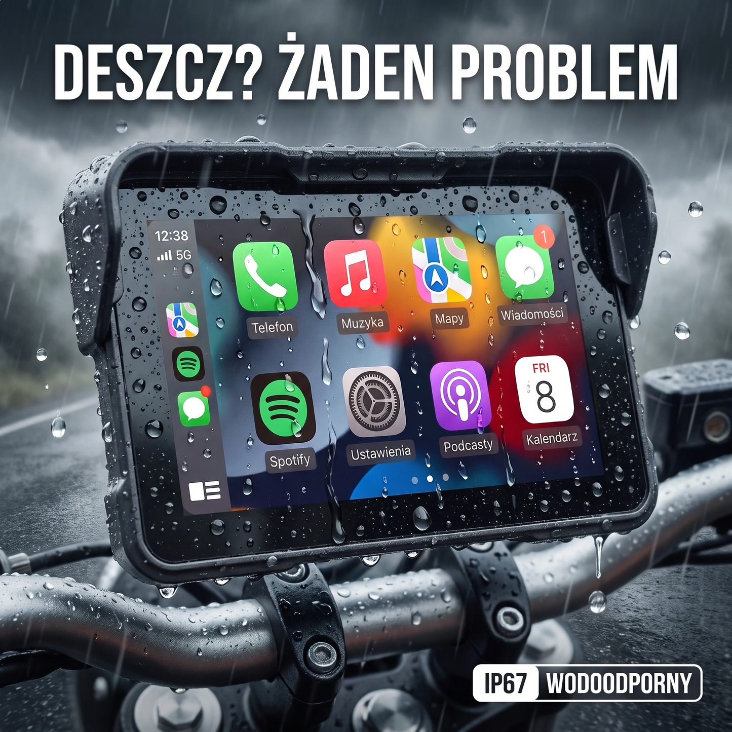 Ekran CarPlay/Android Auto na Motocykl