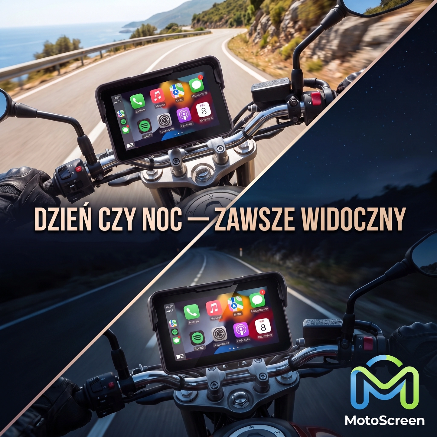 Ekran CarPlay/Android Auto na Motocykl